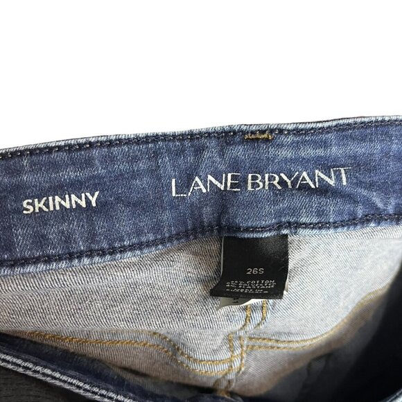 Lane Bryant Women's 26 Short Classic Skinny Jeans Medium Wash Blue Denim Stretch - Picture 2 of 5